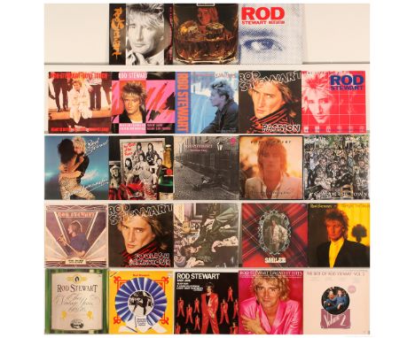 A collection of Rod Stewart LPs and 12" Singles titles to include (1) Gasoline Alley (1970 UK Press, Vertigo - 6360 500, Big 