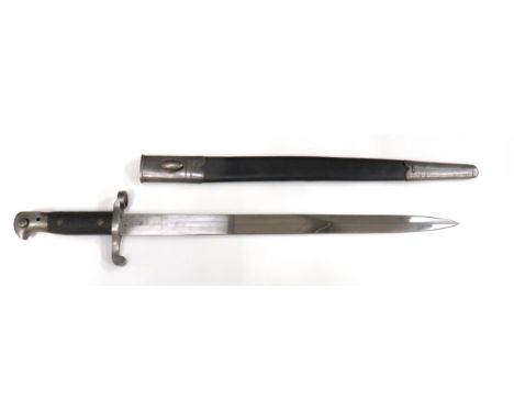 British M1887 MKIII Martini Henry Sword Bayonet18 1/4 inch, single edged blade with back edge sharpened point.   Forte with c