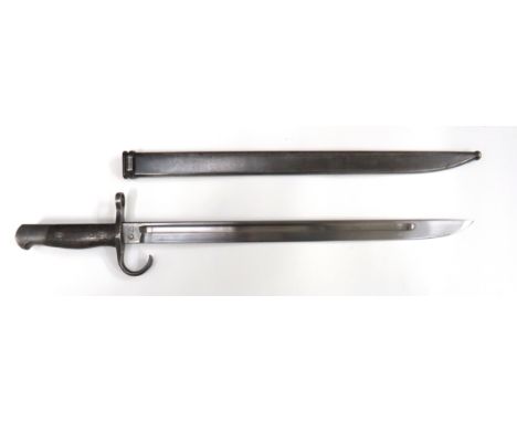 Japanese Type 30 Arisaka Bayonet15 1/2 inch, single edged blade with narrow fuller.   Forte with maker stamps.   Steel, turn 