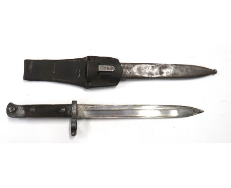 Austrian M1886/88 Mannlicher Bayonet9 3/4 inch, single edged blade with wide fuller.   Forte with faint Solingen maker.   Ste