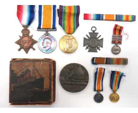 Small Selection Of Various WW1 Medalsconsisting 1914-15 Star named "56211 Cpl F Baldwin RAMC" ... Silver War medal named "J.6