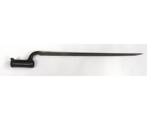 1842 Pattern Socket Bayonet For Lovells Catch17 1/4 inch, triangular form blade with hollow grooved rear sections.   Forte wi
