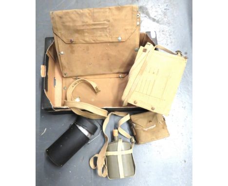 Selection Of 1937 Pattern Webbing Equipmentincluding 2 x large pattern map cases ... 1 x small pattern map case ... Binocular