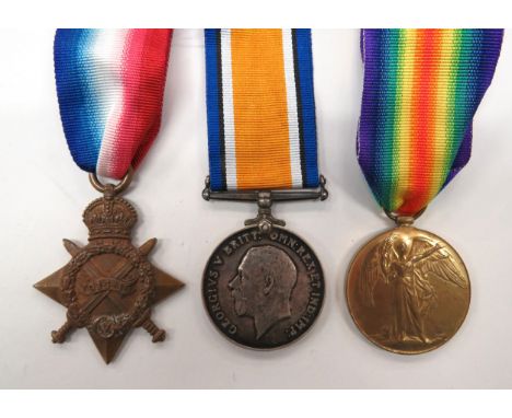 WW1 North Staffordshire Reg 1915 Star Trioconsisting 1914-15 Star named "2975 Pte H Gunn N Staff. R.".   Silver War and Victo