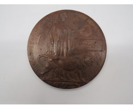 WW1 Casualty Memorial Death Plaque bronze "He Died For Freedom And Honour" plaque named to "Thomas Harding". &nbsp; Multiple 