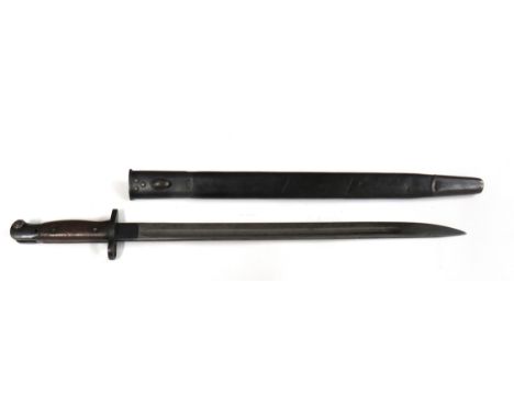 WW1 British 1907 Pattern Bayonet by Sanderson Dated "16"17 inch, single edged blade with fuller.   Forte with maker Sanderson