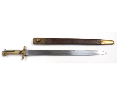 Scarce Italian M1860 Piedmontese/M1868 Carcano Carbine Bayonet18 1/4 inch, single edged, plain blade.   Forte with faint make