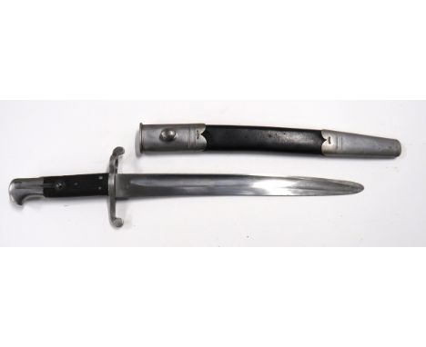 British Shortened 1860 Yataghan Cadet Bayonet13 inch, single edged, shortened blade.   Fuller running through the point.   Fo