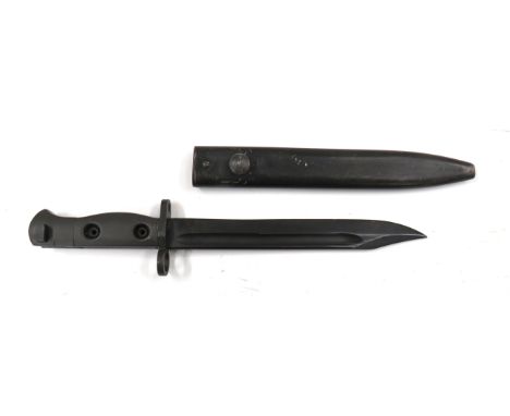 Commonwealth LIAI "FAL" Bayonet7 3/4 inch, single edged, clipped point blade with fuller.   Blackened steel muzzle ring, cros