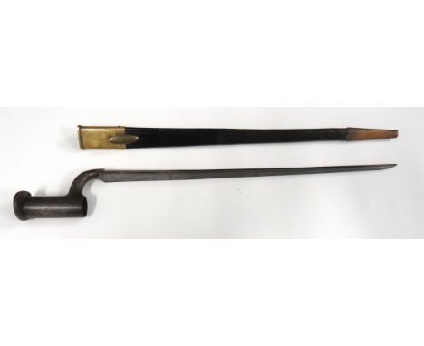 British 1842 Pattern Socket Bayonet For EIC Catch16 inch, triangular form blade.   Hollow ground, rear panels. Forte with fai