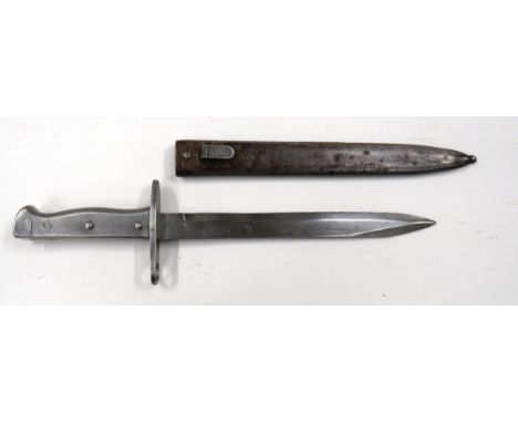 WW1 Period Turkish Ersatz Bayonet9 3/4 inch, single edged blade with back edge sharpened point.   Forte with small Imperial O