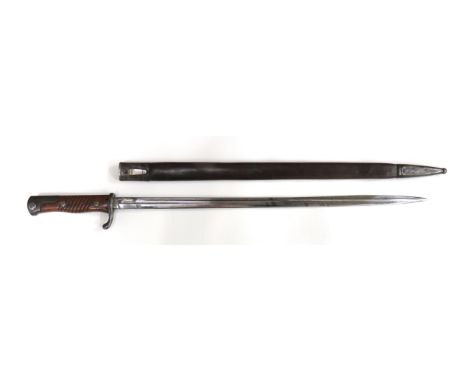 WW1 Imperial German M1898 Seitengewehr Regimentally Marked Bayonet20 1/2 inch, single edged, quill point blade with narrow fu