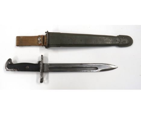 Italian Used M1 Garand Bayonet9 1/4 inch, single edged blade with narrow fuller.   Steel muzzle ring, crossguard, locking stu
