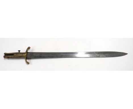 British 1837 Pattern Brunswick Sword Bayonet21 3/4 inch, double edged blade, slightly swelling towards the point.   Short, na