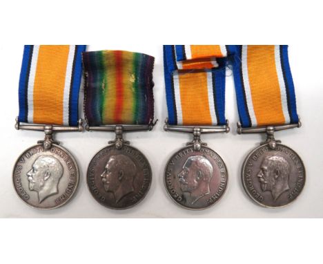 Four WW1 Silver War Medalssilver War medals named "A M Smith DH. MFA" ... "5200 Pte J J Evans W York R" ... "2569 Pte A E Hol