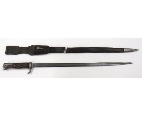 Imperial German M1898 Seitengewehr Bayonet20 1/2 inch, single edged, quill point blade.   Narrow fuller.   Forte with crowned