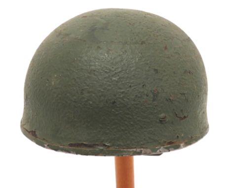 WW2 Pattern Airborne Forces Steel Helmetgreen, rough texture, pudding basin shell.   Inner complete with alloy securing band.