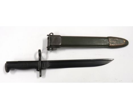 American M1905E1 Shortened Garand Rifle Bayonet10 inch, single edged blade with back edge sharpened point.   Wide fuller runn