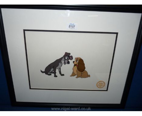 A Walt Disney limited edition serigraph animation cell 'Lady and the Tramp' with certificate.