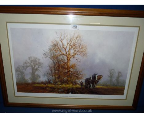 A David Shepherd ''Captain and Sergeant'' - 'The first furrows of autumn' framed Print.