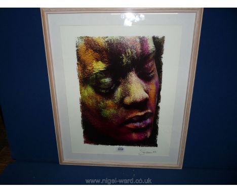 A multi-colour Portrait of gent's face, Sanders Nicolson, "Maske 2", signed and dated '89.