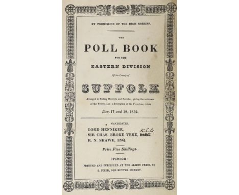 ° ° SUFFOLK: Clay, Edward - A History and Description of Framlingham ... 2 plates; original printed boards (rebacked with clo