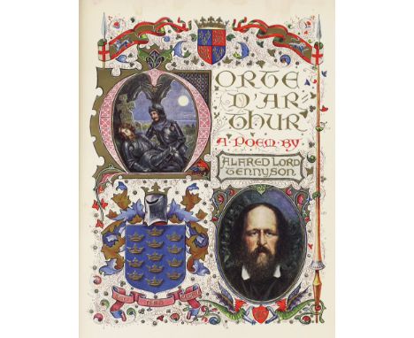 ° ° Tennyson, Alfred - Morte D'Arthur: a poem ... title and 22 illuminated leaves (in gold and colour, by Alberto Sangorski);