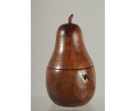 A GOOD PEAR TEA CADDY.  7.5ins high.