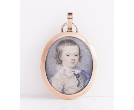 LUKE SULLIVAN (IRISH, 1705-1771)Portrait miniature of a boy in a brown coaton ivory (ref KZY56AAH)oval, 25 mm highin a gilt-m