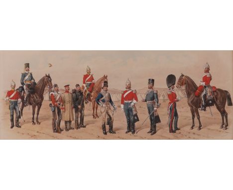 RICHARD SIMKIN (BRITISH, 1840-1926)The Crimeasigned 'R SIMKIN' (lower right)pencil and watercolour24 x 60cmProvenanceSale, Bo