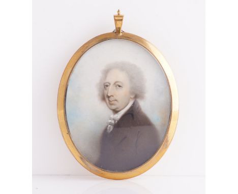 JOHN BARRY (BRITISH, FL. 1784-1827)Portrait miniature of a gentleman in a brown coaton ivory (ref RXFUNUTY)oval, 80mm highin 