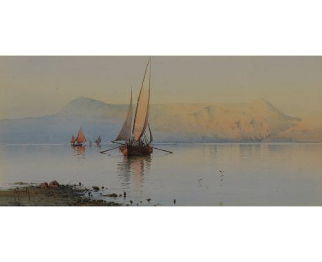 SPYRIDON SCARVELLI (GREEK, 1868-1942) (2)Fishing boats at dusk; Corfu a set of two, each signed 'Scarvelli' (lower left)water