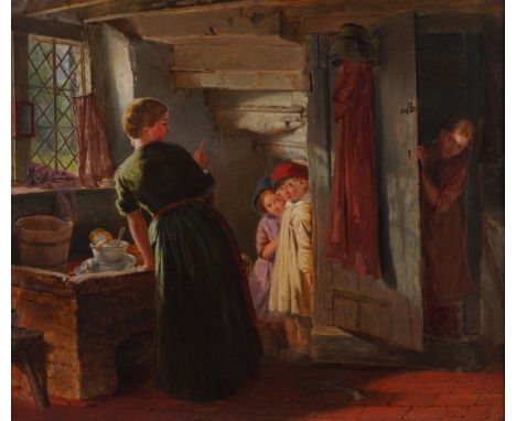 WILLIAM HENRY KNIGHT (BRITISH, 1823-1863)Hide and Seeksigned with initials and dated 'W.HK.59' (lower left)oil on panel30 x 3