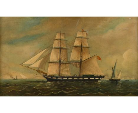 ATTRIBUTED TO RAFAEL MONLEON (SPANISH, 1843-1900)A Spanish Merchantmansigned and dated ‘R Monleon 1871’ (lower left)oil on ca
