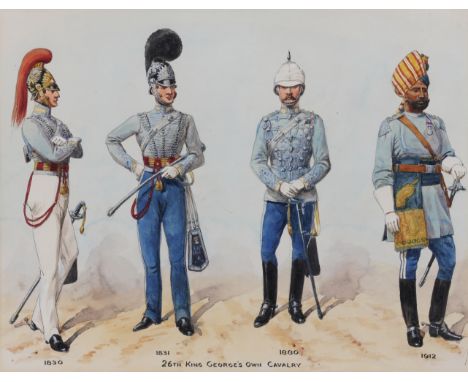 RICHARD SIMKIN (BRITISH, 1840-1926)26th King George's Own Cavalrysigned (under mount, lower right)watercolour and bodycolour2