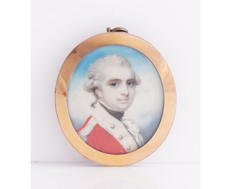 RICHARD COSWAY (BRITISH, 1742-1821)Portrait miniature of a military officer in a red coaton ivory (ref T6W212FJ)oval, 50 mm h