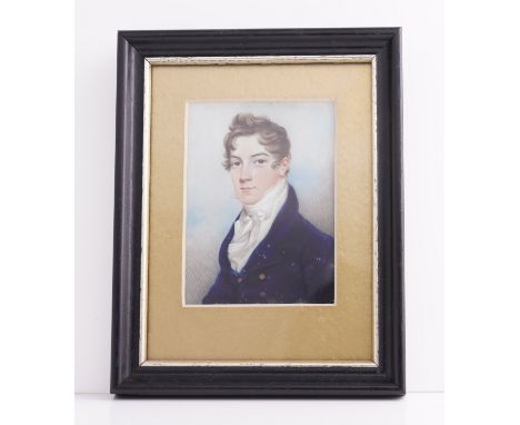 N. FREESE (BRITISH, FL. 1794-1814)Portrait miniature of Robert Sparrow in a blue coaton ivory (ref VM1Q1GE2)rectangular, 90mm