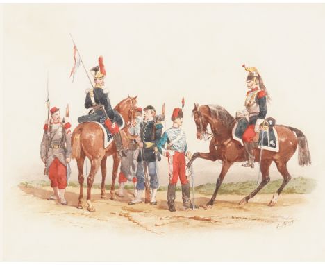 ORLANDO NORIE (BRITISH, 1832-1901) (2)Types of the Imperial French Army, circa 1860; Types of the Garde Imperialea pair, each