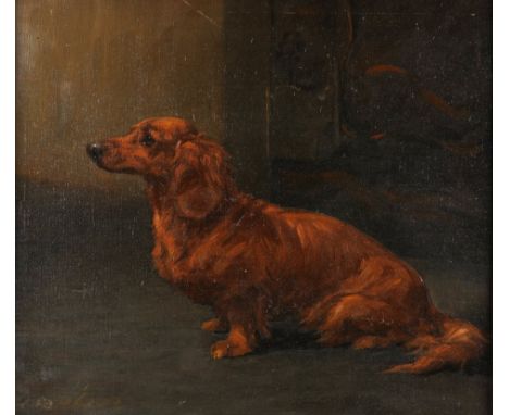 MAUD EARL (BRITISH, 1864-1943)The long haired dachshund Charliesigned and indistinctly dated 'Maud Earl 190-' (lower left)oil