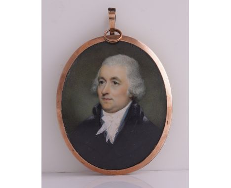 GEORGE PLACE, (IRISH, CIRCA 1755-CIRCA 1805)Portrait miniature of a gentleman wearing a dark coat and white cravatsigned with