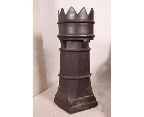 A stunning mid 20th century large architectural king top chimney pot - rhubarb forcer garden ornament