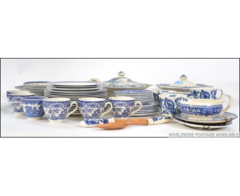 A large collection of blue and white to include 19th century pieces to include Spode, booths etc please refer to images
