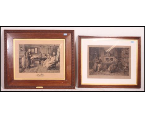 After Walter Dendy Sadler. 2 19th century large framed and glazed lithograph prints entitled ' A Breach of Promise ' & ' Coun
