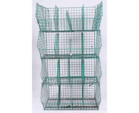 A retro  vintage 20th century large green plastic coated metal racks. Matching lot in 1151 