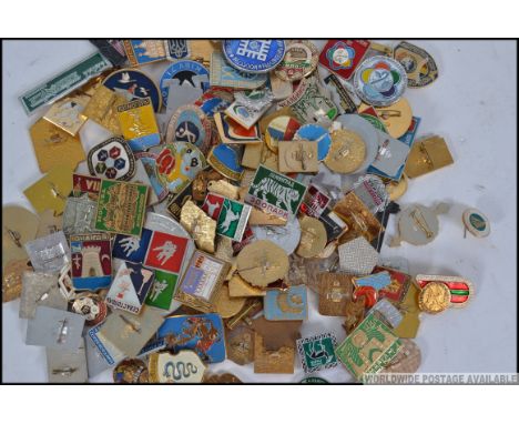 A good collection of unusual 20th century Russian and Eastern European enamel badges ( see multiples illustrations )