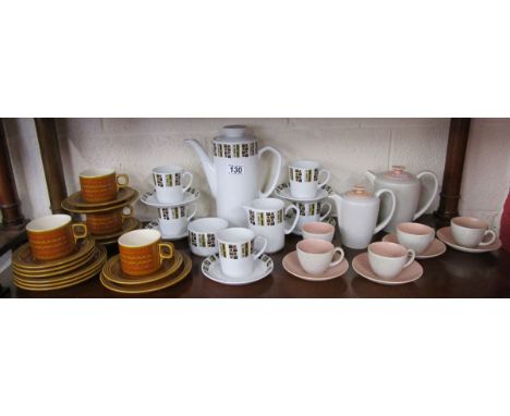 3 retro tea/coffee sets to include 2 tone Poole pottery