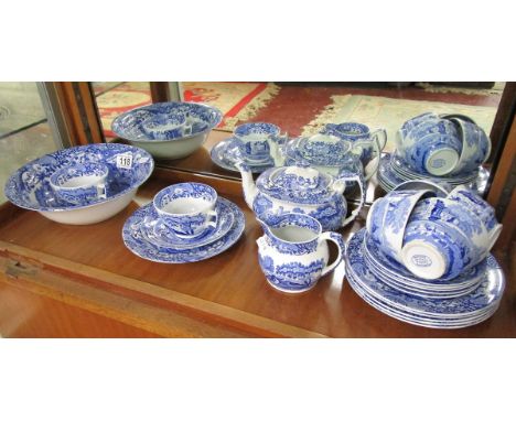 Copeland Spode tea set with blue back stamp