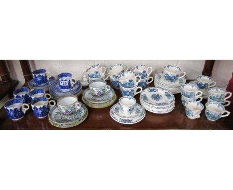 Shelf of china to include Masons