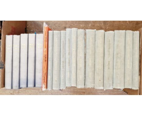 Architectural Design Magazine, bound vols, in grey cloth, for the 1950's and some loose copies (2 boxes)&nbsp;