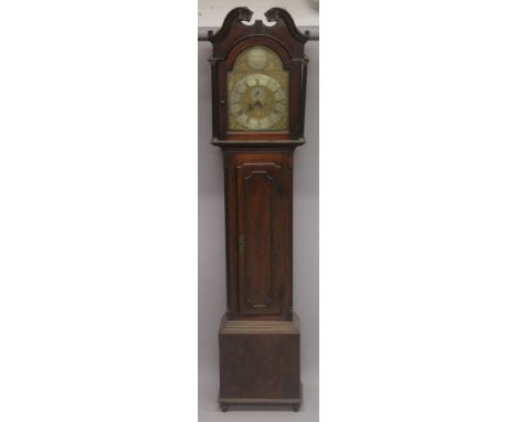 A VERY GOOD 18TH CENTURY SCOTTISH MAHOGANY LONGCASE CLOCK by ALEX SEMPLE,  KILMALCOLM, with silvered dial and a brass mahogan